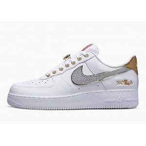 Nike Air Force 1 Low NOLA Weiß Metallisches Goldenes Herren und Damenschuhe